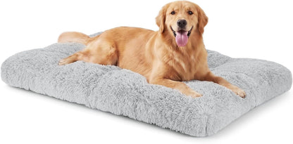 JOEJOY Large Dog Bed Crate Pad, Deluxe Plush Washable Dog Beds Fulffy Soft Kennel Pad Anti-Slip Pet Sleeping Mat for Extra Large Medium Small Dogs, 40" X 27", Beige8