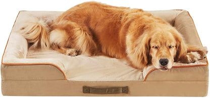 Friends Forever Large Dog Bed Couch, Orthopedic Pet Sofa Memory Foam | Dog Couch with Washable Removable Bed Cover, Non-Slip Bottom, Indoor Calming Chairs Mattress, Chester, Pewter Grey Large7
