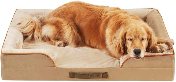 Friends Forever Large Dog Bed Couch, Orthopedic Pet Sofa Memory Foam | Dog Couch with Washable Removable Bed Cover, Non-Slip Bottom, Indoor Calming Chairs Mattress, Chester, Pewter Grey Large7