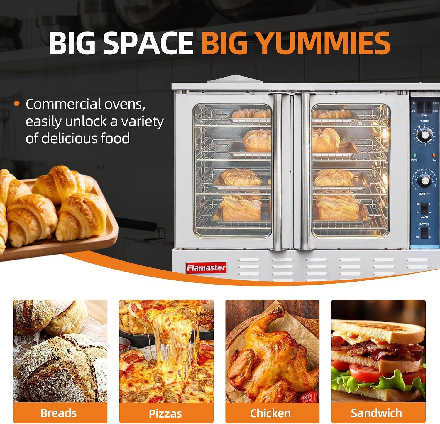 commercial-convection-oven-double-layer-electronic-gas-control-ss430-front-side-and-top