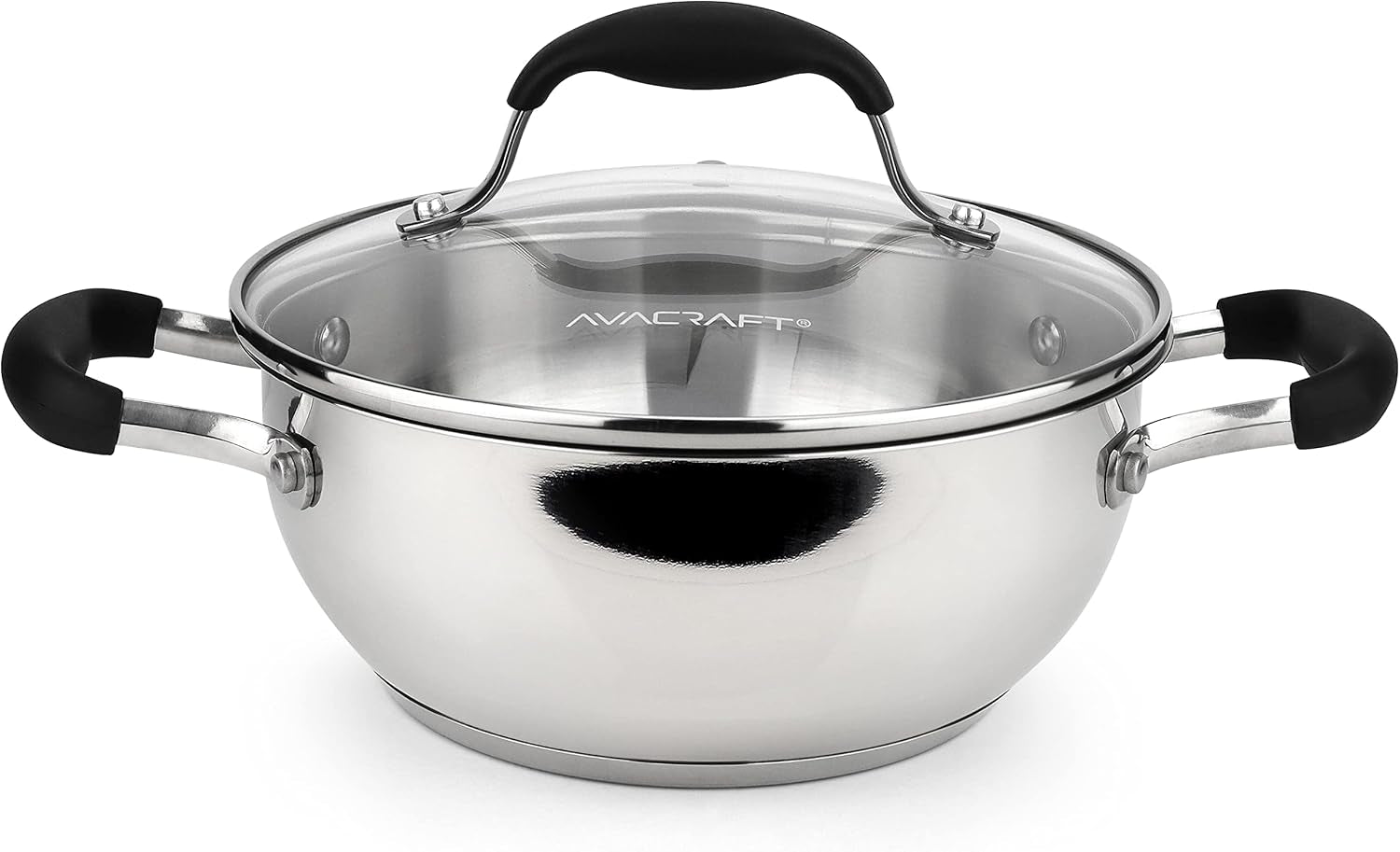 18-10-stainless-steel-everyday-pan-stir-fry-pan-with-five-ply-base-chef-s-pan-with-glass-lid-multipurpose-stewpot-skillet-saute-pan-casserole-in-pots-and-pans-8-inch