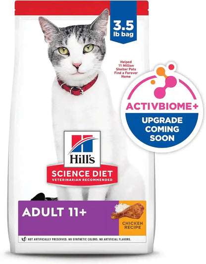 Hill'S Science Diet Senior 11+ Dry Cat Food | #1 Veterinarian Recommended, Chicken Recipe, 3.5 Lb. Bag13