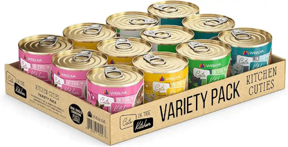 Weruva Cats in the Kitchen, Kitchen Cuties Variety Pack, Wet Cat Food, 3.2Oz Can (Pack of 12)23