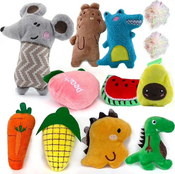 Cat Toys, Interactive Cat Toy for Indoor Cats, Soft and Durable Crinkle Sound Catnip Toys, Catnip Filled Mouse Cat Teething Chew Toy (Pack of 12) (002, Large)1