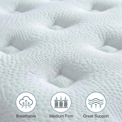 Full Size Mattress, 12 Inch Full Hybrid Mattresses with Memory Foam and Individual Pocket Spring for Motion Isolation, Pressure Relief, Medium Firm Mattress in a Box, 54 * 75 * 125