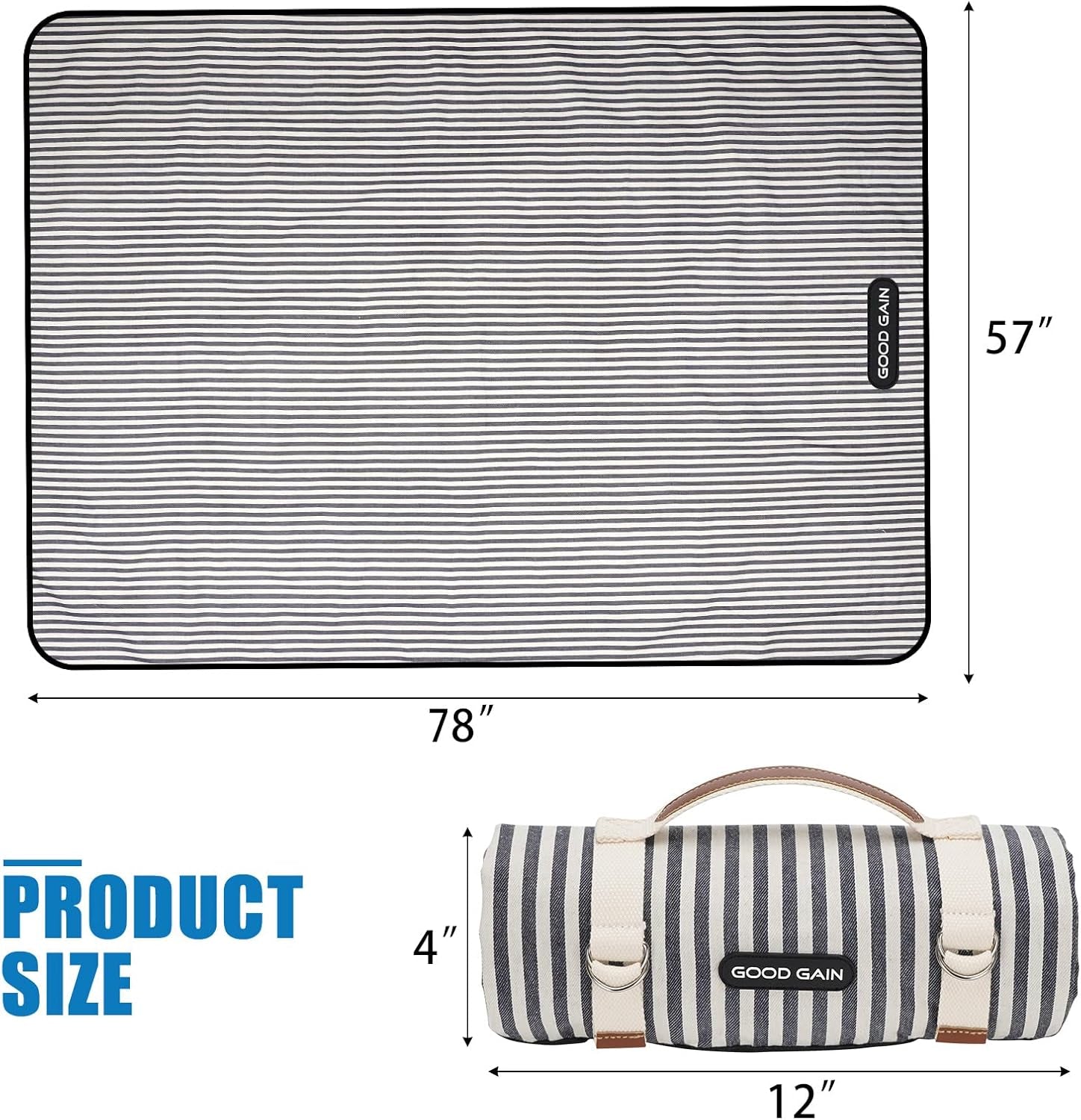 waterproof-picnic-blanket-portable-with-carry-strap-for-beach-mat-or-family-outdoor-camping-party-navy-blue