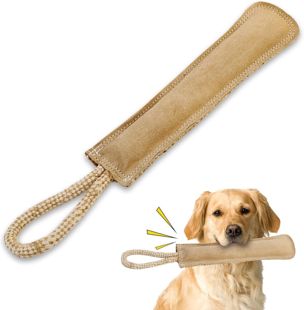 SPOT Dura-Fused Leather Squirrel Dog Toy – Real Leather & Jute Fabric, Double-Stitched & Durable, Soft Stuffed Squeaky Interactive Chew Toy for Moderate Chewers, Small & Medium Dogs, 8In22