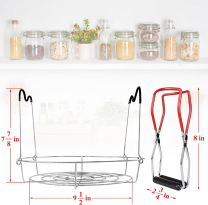 12In Stainless Steel Canning Rack with Contour Handles, Holds 7 Pint or 6 Quart Jars in Pressure Canner Pot3