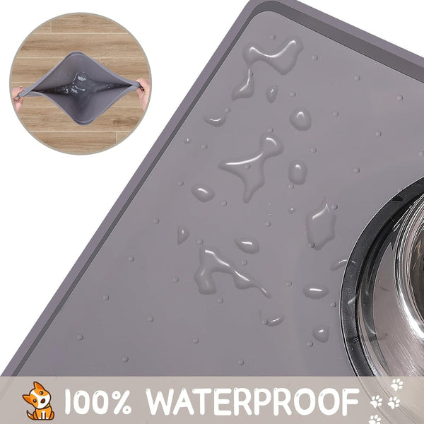 Mateeylife Silicone Cat & Dog Food Mat for Floors Waterproof, Anti-Slip Dog Bowl Mats for Food and Water, Pet Feeding Mats with Lip to Prevent Spills, Pet Placemat for Messy Drinkers to Protect Floors4