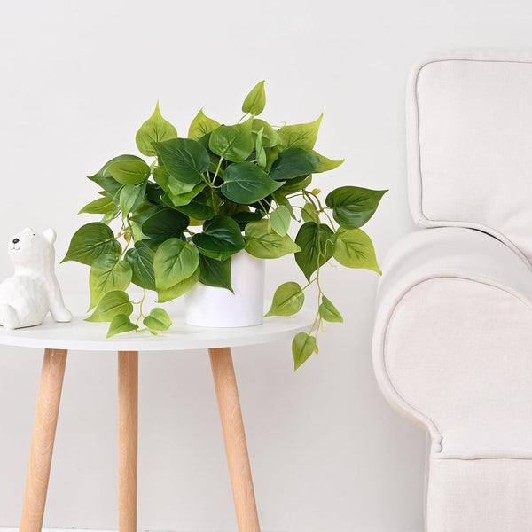 Faux Plants Indoor with Plastic Pots, Realistic Small Fake Plants, Fake Plants with Pothos, Fake Potted Plants, Artificial Plant for Home Shelf Bathroom Kitchen Office Indoor Outdoor Decor5