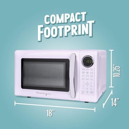 Modern Retro Compact Countertop Microwave Oven - 0.7 Cu. Ft. - 700-Watts with LED Digital Display - Child Lock - Easy Clean Interior - Lavender5