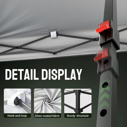 CROWN SHADES 10X10 Pop up Canopy Tent, Outdoor Canopy, White | Patented CENTERLOK One Push Instant,Outdoor Canopy with STO-N-GO Bag,8 Stakes &4 Sand Bags,Waterproof,Vented,Beach,Camping5