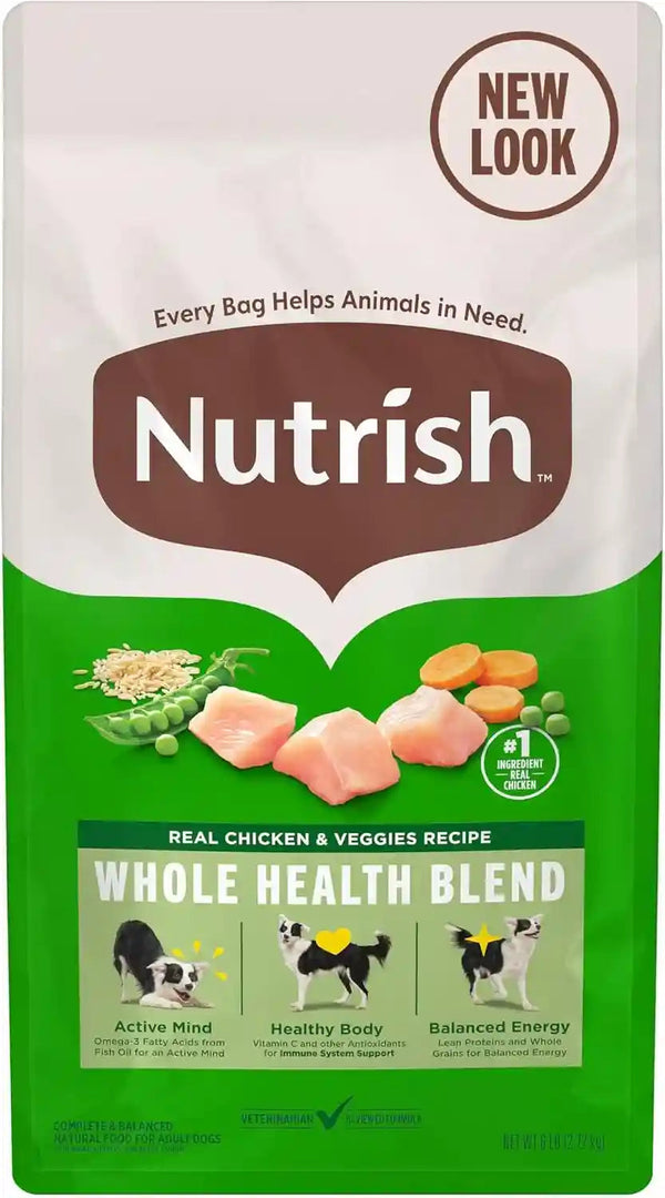 Nutrish Real Chicken & Veggies Recipe Whole Health Blend Dry Dog Food, 14 Lb. Bag, Packaging May Vary (Rachael Ray)12