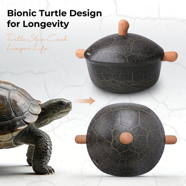 Bionic Turtle Design Nonstick Ceramic Dutch Oven Pot with Lid (6 Qt, 10.2"), Non Toxic,Pfas & PFOA Free, Dishwasher Safe, Compatible with All Stovetops, Durable Cookware for Home Cooking2