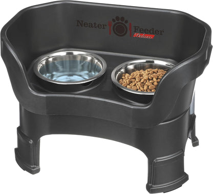 Neater Feeder Deluxe Mess-Proof Elevated Dog Bowls for Small Dogs (Up to 19 Lbs), 2 Height Adjustable (6” & 7.5”) No-Spill Raised Dog Bowl Stand, Stainless Steel Food Bowl Set, Made in USA, Cappuccino32