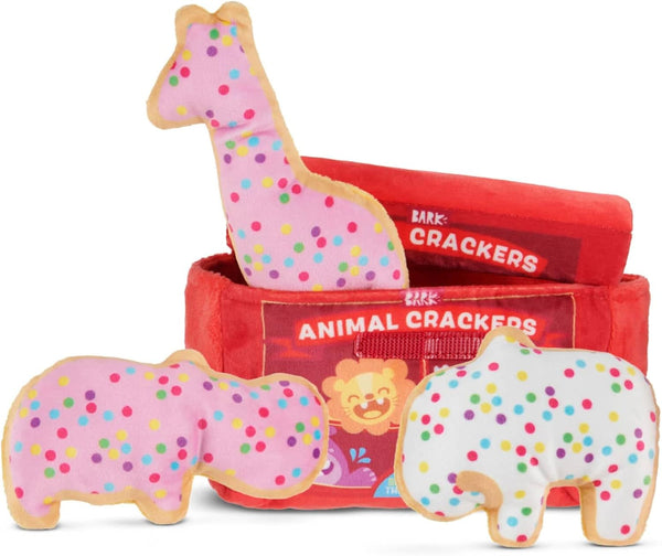 Barkbox Animal Squeakers 4-In-1 Interactive Plush Dog Toy - Squeaky Dog Toys with Crinkle Box and Treat-Hiding - for Extra Small to Small Dogs and Puppies1