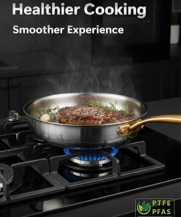 Titanium Pans for Cooking | 10" Pure Titanium Hammered Pro Frying Au Gratin Pan with Lid | Non-Toxic Skillet | PFAS/PFOA/PTFE Free Cookware | Dishwasher&Oven Safe5