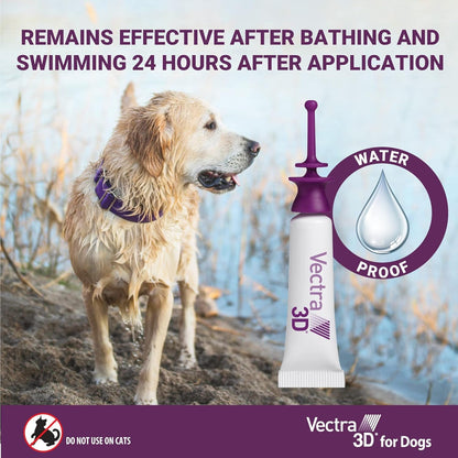 Vectra 3D Flea and Tick Prevention for Large Dogs 56–95 Lbs, 3‑Month | Kills and Repels Fleas, Ticks & Mosquitoes | Fast‑Acting, Waterproof, No Prescription Needed8