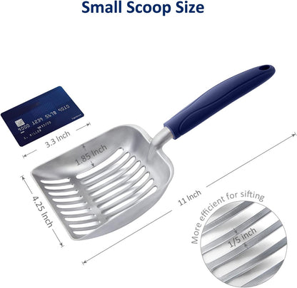 Wepet Cat Litter Scoop, Aluminum Alloy Sifter, Kitty Metal Scooper, Deep Shovel, Long Handle, Poop Sifting, Kitten Pooper Lifter, Durable, Heavy Duty, for Litter Box2
