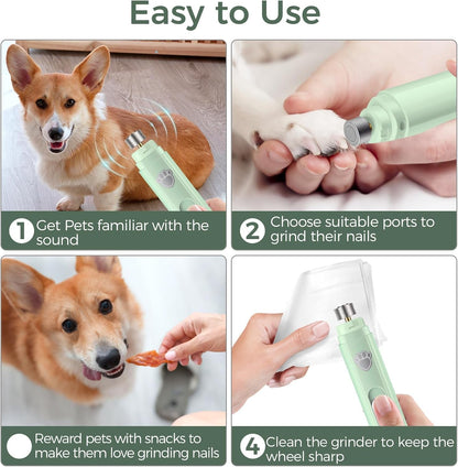 VIWIK Dog Nail Grinder, 2-Speed Rechargeable Dog Nail Trimmers for Large Medium & Small Dogs, Upgrade Professional Electric Pet Paws Grooming, Quiet Puppy Grooming Tool, for Dogs Cats6