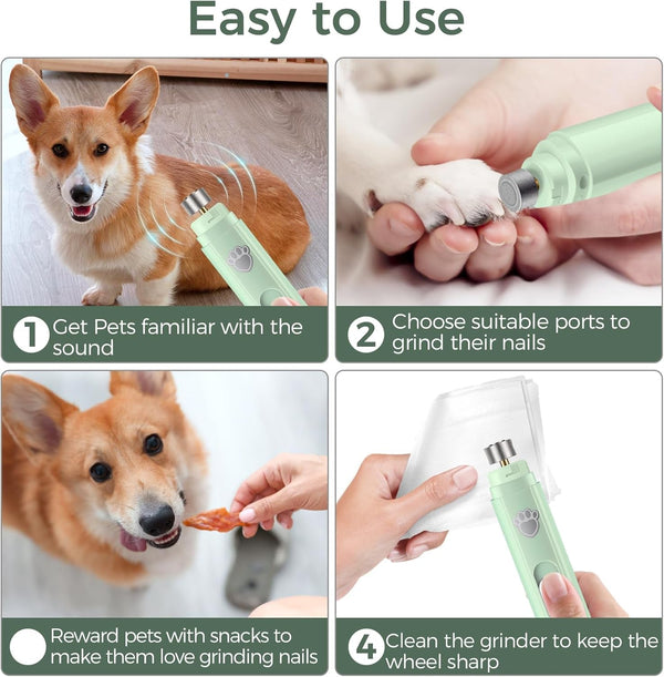VIWIK Dog Nail Grinder, 2-Speed Rechargeable Dog Nail Trimmers for Large Medium & Small Dogs, Upgrade Professional Electric Pet Paws Grooming, Quiet Puppy Grooming Tool, for Dogs Cats6