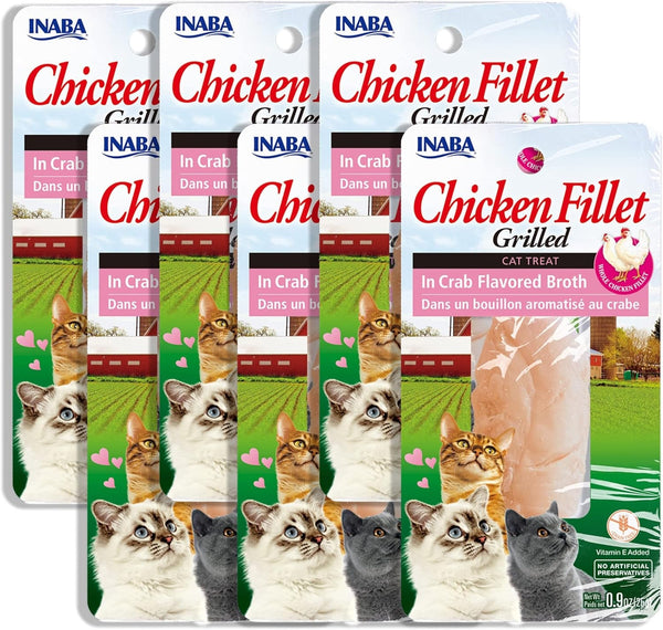 INABA Grilled Fillet Cat Treats, Chicken Fillet Variety Box, 10Ct | Hand-Cut Grilled Chicken, Broth-Packed, Vacuum Packed, 78% Moisture, Immune Support, Grain-Free, 10 X 0.9 Oz Fillets11