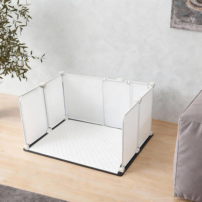 Litter Box Splash Guard, Litter Box Pee Shields for Dogs, Easy to Clean Indoor Dog Fence with Puppy Pee Pad Holder Tray Fits Suitable for Small and Young Dogs（Small）4