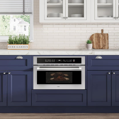 30 In. Built-In Microwave with Convection Oven and Air Fryer, 1000W Power with NEMA 5-20P Plug, 10 Levels, UL Listed and 1.6 Cu. Ft. Capacity in Stainless-Steel (KM-CWO30-SS)6