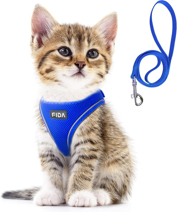 Fida Cat Harness and Leash Set for Walking Kitten and Puppy, Escape Proof Kitten Harness with Breathable Lightweight Soft Mesh, Adjustable Reflective Step-In Design. (XXXS, Pink)19