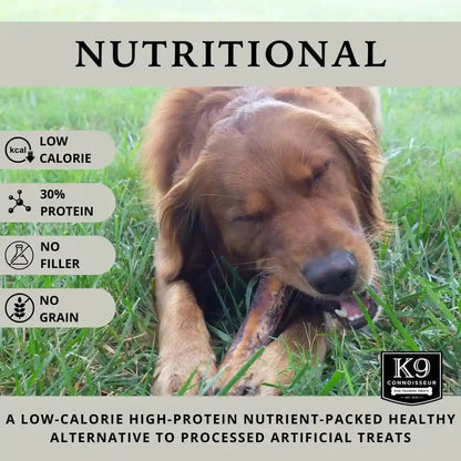 K9 Connoisseur Beef Marrow Large Dog Bones Long Lasting for Aggressive Chew | USA Made Single Ingredient Champ Bones for Large Dogs over 50 Pounds - 3 Pack3