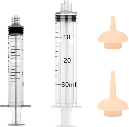 Pet Feeding Syringe with Nipple, Silicone Feeding Tools for Kitten Puppy Feeding Syringe for Newborn Cat Dog Small Animals Rabbits (5Ml+10Ml +10 Nipples)6