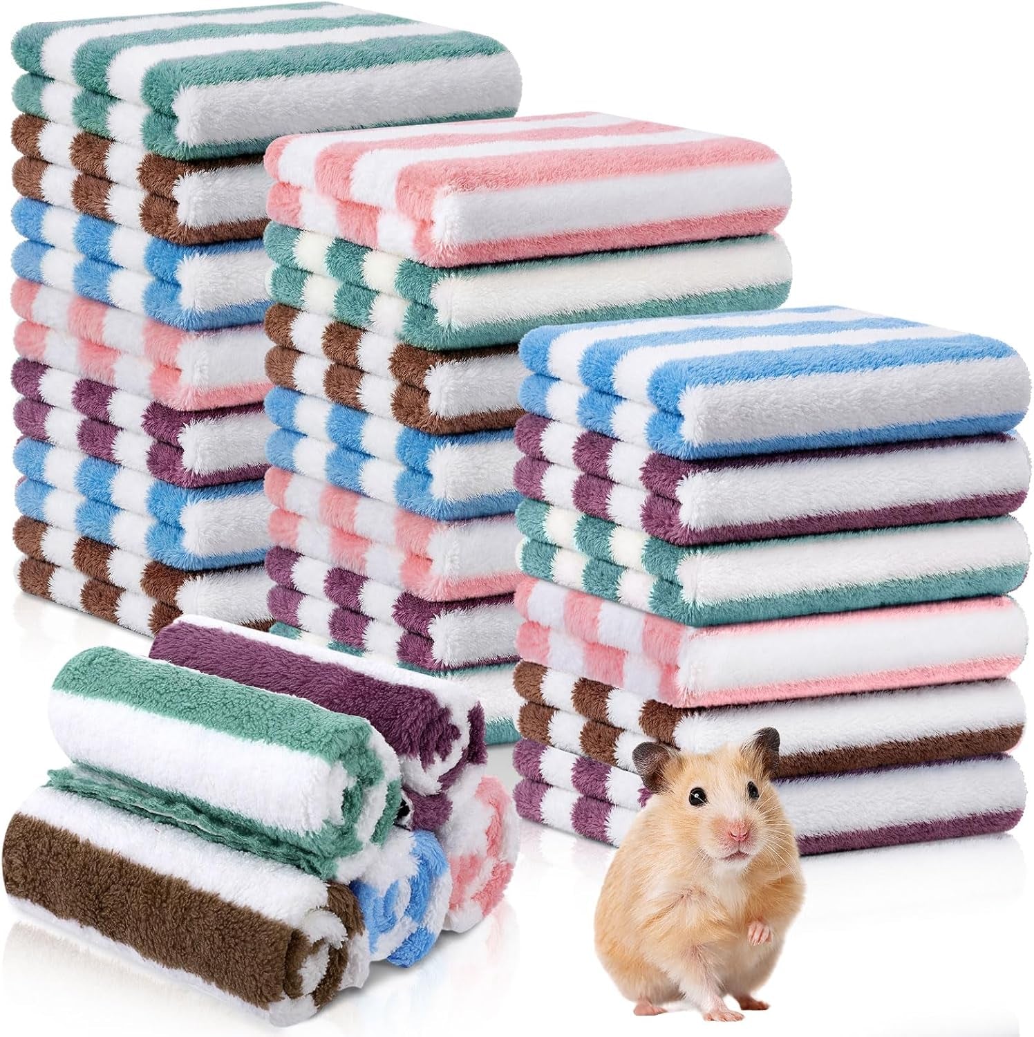 moukeren-20pcs-guinea-pig-fleece-bedding-blankets-bulk-washable-small-animal-fleece-cage-liners-pet-wash-cloth-sleeping-mat-cover-for-hamster-chinchilla-rabbit-hedgehogmulticolor-12-x-12-inch