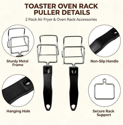 2 Pcs Toaster Ovens, Air Fryer Accessories for Air Fryer Pans Oven Rack Puller, Practical Tool for Oven Daily Application5
