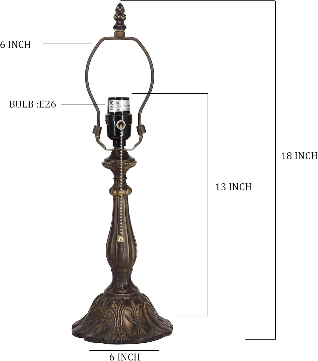 table-lamp-base-replacement-only-a-w-6-h-18-inch-fit-for-8-10-12-inch-tiffany-style-stained-glass-lampshade-dark-bronze-finish-resin-push-switch-on-cord