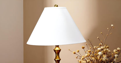 32206A Hardback Empire Spider Lamp Shade in White, 6" Top X 19" Bottom X 12" Slant Height7