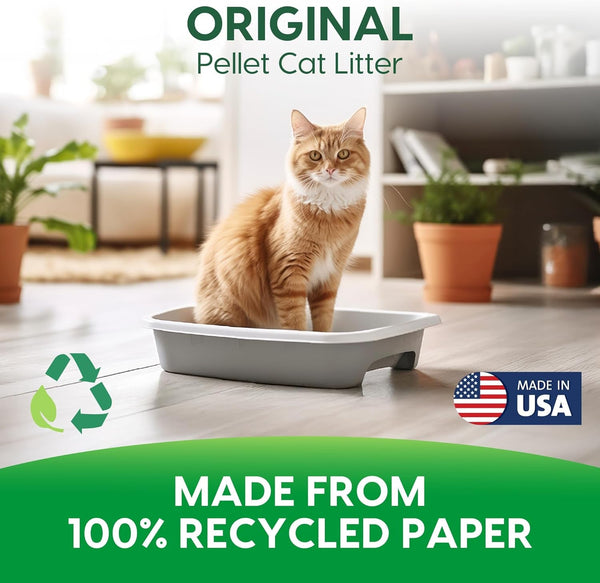 Fresh News Recycled Paper Original Pellet Cat Litter, 25 Pound, Non-Clumping, Unscented, Made in USA3
