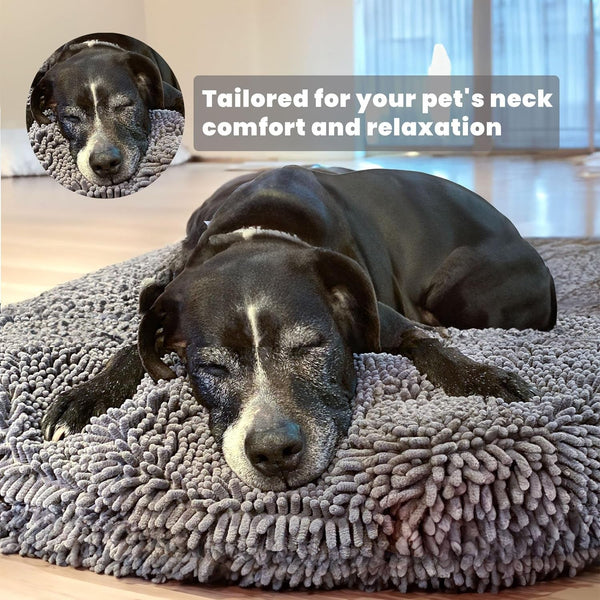 Muddy Mat® Cloud K-9 Dog Beds for Small Dogs & Cats, Soft & Relaxing round Dog Bed, Chenille Material, Removable Cover, Washable & Dryer Safe – Grey Small(25'X25')5