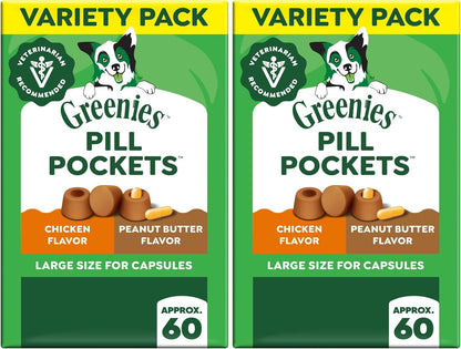 Greenies Pill Pockets Large Size Dog Treats, Peanut Butter, 15.8 Oz | Vet-Recommended, Capsule Size, Low Calorie, Odor Masking, Stress- and Mess-Free Medication Experience23