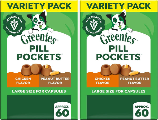 Greenies Pill Pockets Large Size Dog Treats, Peanut Butter, 15.8 Oz | Vet-Recommended, Capsule Size, Low Calorie, Odor Masking, Stress- and Mess-Free Medication Experience23