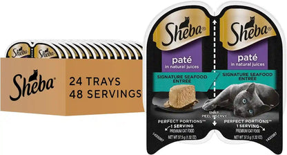 Sheba Perfect Portions Pate Wet Cat Food, Savory Chicken, 2.6 Oz, 24 Ct | Grain-Free, 48 Servings, No Fillers, Made in USA, Real Meat, Complete & Balanced, Essential Vitamins, Twin-Pack Trays13