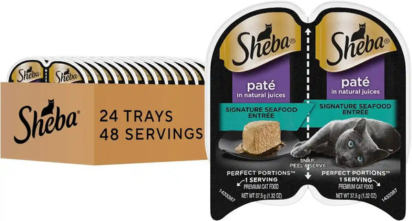 Sheba Perfect Portions Pate Wet Cat Food, Savory Chicken, 2.6 Oz, 24 Ct | Grain-Free, 48 Servings, No Fillers, Made in USA, Real Meat, Complete & Balanced, Essential Vitamins, Twin-Pack Trays13