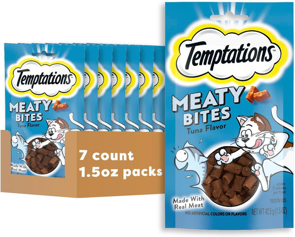 Temptations Meaty Bites Savory and Soft Cat Treats, Chicken Flavor, 4.12 Oz | Real Meat, High Protein, under 2 Calories per Treat, Resealable Stay-Fresh Pouch, Use as Snack or Food Topper17