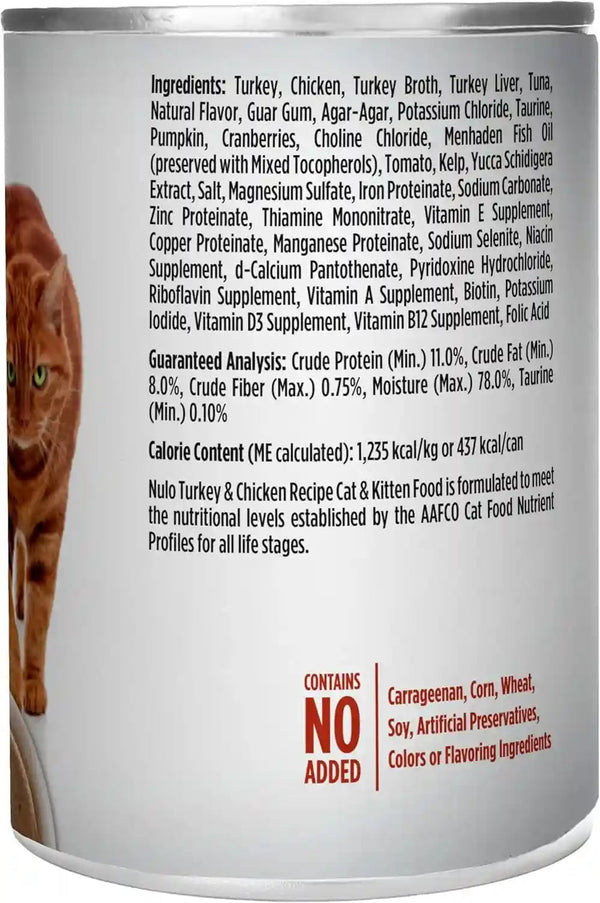 Nulo Turkey & Chicken Recipe Pate Wet Canned Cat Food, 12.5 Ounce (Pack of 12)10