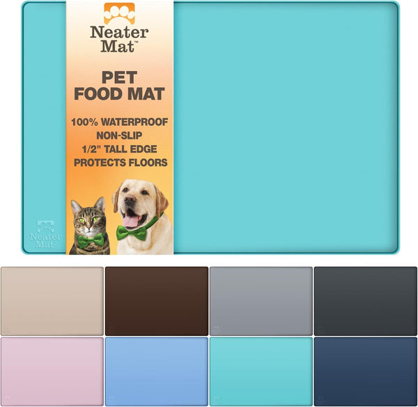 Neater Pet Brands Neater Mat Pet Mats for Food and Water, Cat & Dog Bowl Mat Waterproof Silicone, Feeding Tray, Dog Food Mats for Floors, Placemat W/Raised Edge for under Bowls, 16” X 10”, Cappuccino14