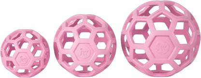 JW Pet Hol-Ee Roller™, Dog Toy Puzzle Ball, Natural Rubber, Small (3 Inch Diameter), Pink3