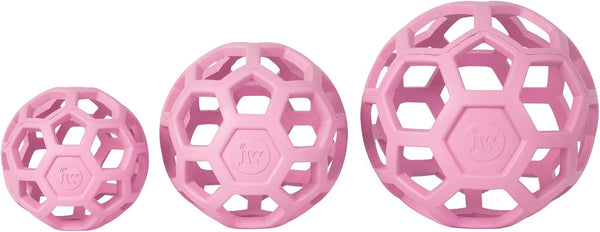 JW Pet Hol-Ee Roller™, Dog Toy Puzzle Ball, Natural Rubber, Small (3 Inch Diameter), Pink3