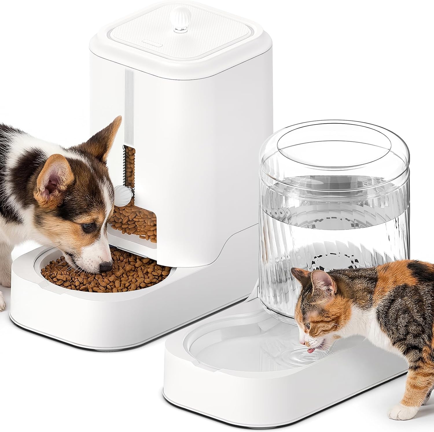 automatic-cat-feeder-water-dispenser-set-bowl-not-included-gravity-dog-waterer-and-food-feeder-for-small-medium-dog-cat-puppy-kitten-water-food-bowl-large-capacity