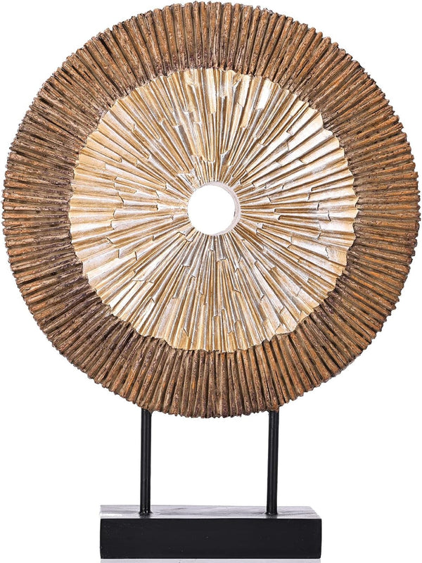 Wood Color Minimalist round Statue above Cabinet Decor Kitchen,Modern Decorative Sculpture Home Decorations for Living Room Coffee Table,Shelf Decor Items,Center Pieces Decoration1