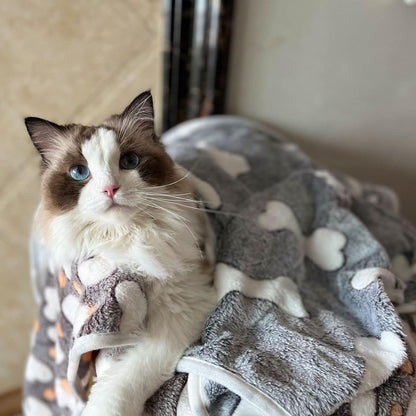 1 Pack 3 Puppy Blankets Super Soft Warm Sleep Mat Grey Cute Print Blanket Fluffy Fleece Pet Blanket Flannel Throw Dog Blankets for Small Dogs Puppy Dogs Fluffy Cats,Bone-Small(23"X15")7