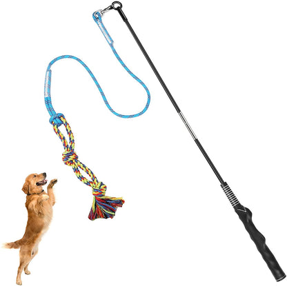 Flirt Pole for Dogs Interactive Chase Toy for Large Medium Small Puppy Dogs | for Chase and Tug of War, Dog Teaser Wand with Lure, Chewing Toy, for Outdoor Exercise & Training,Easy to Use,Carry, Sturdy1
